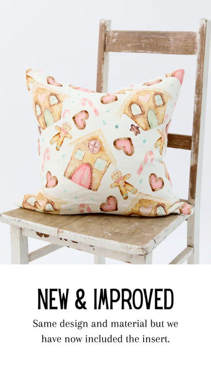 Gingerbread Dreams - Linen Cushion Cover & Insert