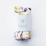 Load image into Gallery viewer, Oatley bay, baby swaddle, australian native plants, Australiana, baby gift, baby wrap, cotton baby wrap in packaging
