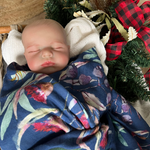 Load image into Gallery viewer, Baby wrapped in Christmas design baby swaddle
