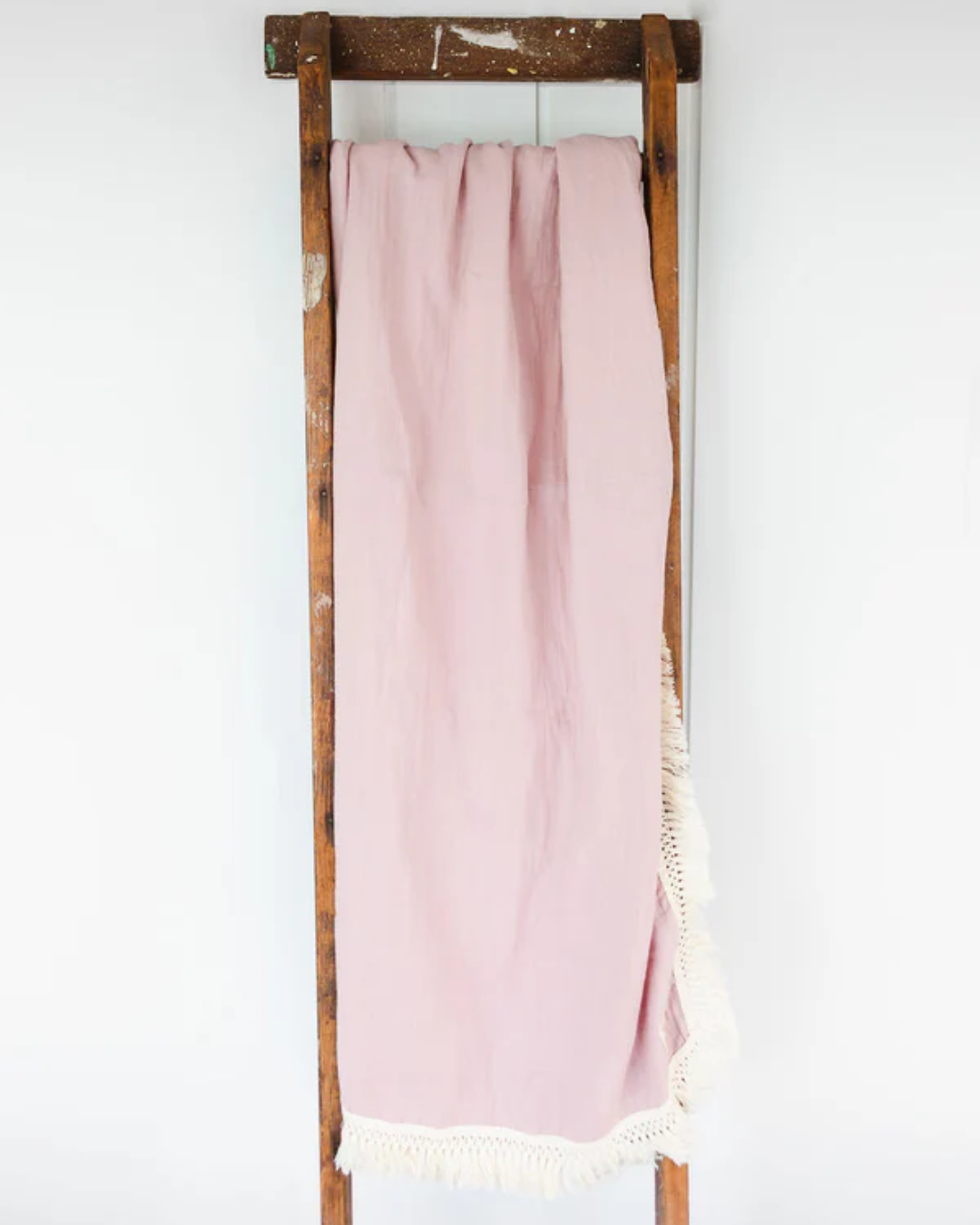 Dusty Rose Fringed Swaddle