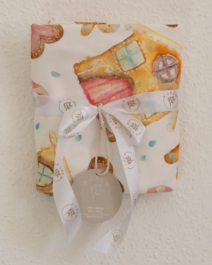 Gingerbread Dreams 100% Cotton Knit Baby Swaddle