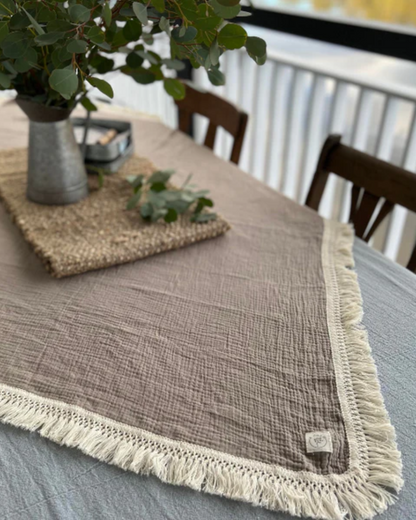 Taupe Fringed Swaddle